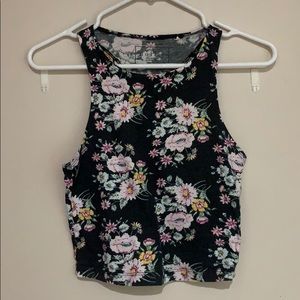 Nollie floral halter crop top